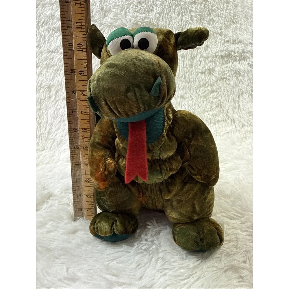 Vintage 1990s Chosun Tie Dye Dragon Plush Squeaky Honking Dinosaur 12